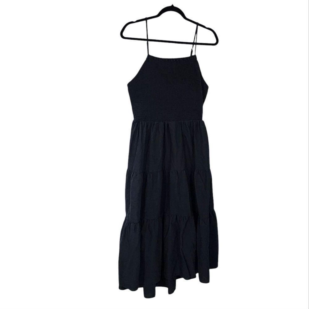 Universal Threads Midi Dress XXL black Tiered Boho Open Back Resort